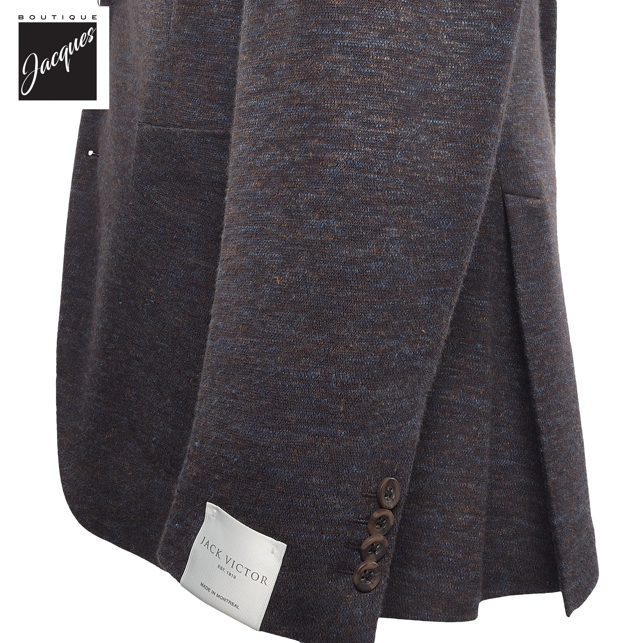 Brown Mélange Wool & Silk Hartford Contemporary Fit Sport Coat - Jack Victor