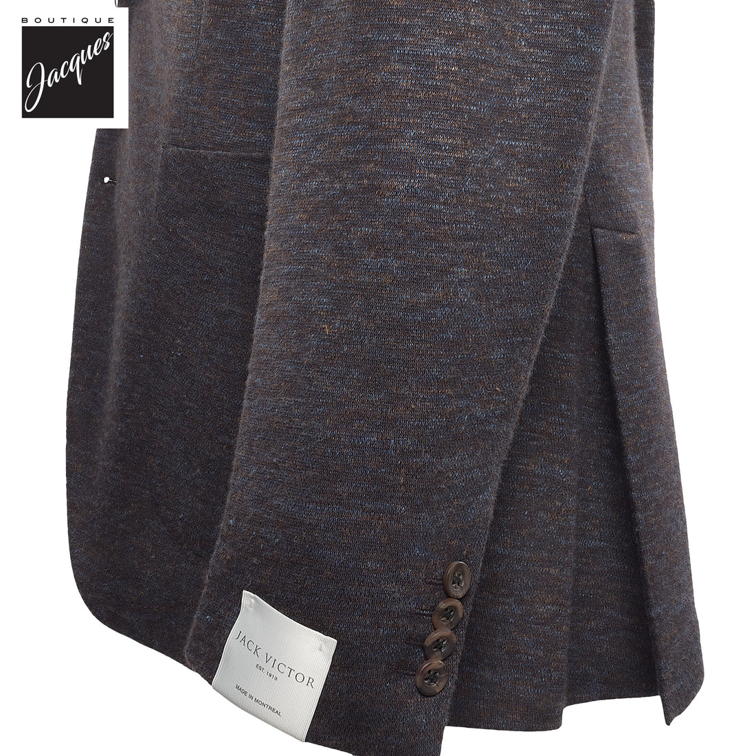 Brown Mélange Wool & Silk Hartford Contemporary Fit Sport Coat - Jack Victor