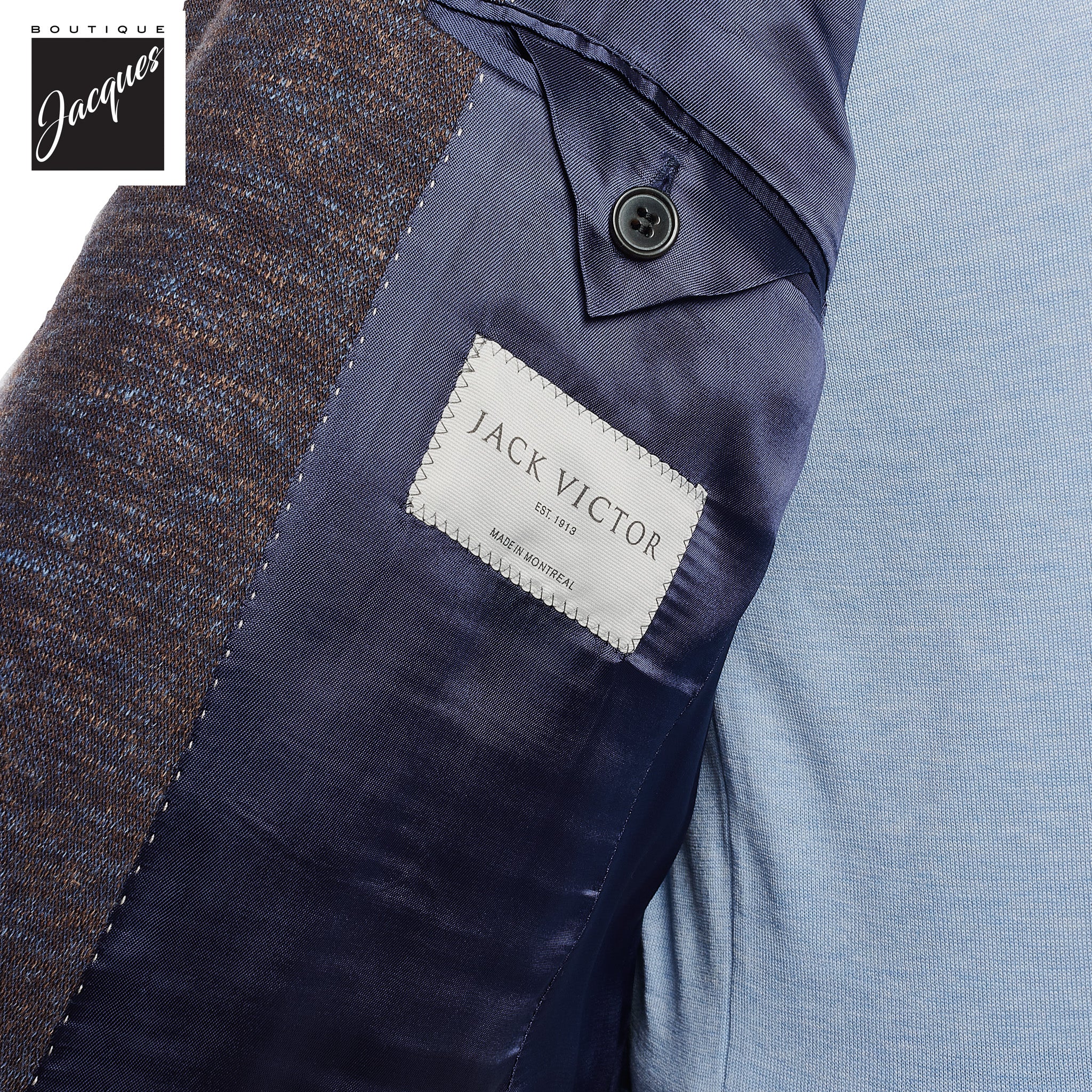 Brown Mélange Wool & Silk Hartford Contemporary Fit Sport Coat - Jack Victor