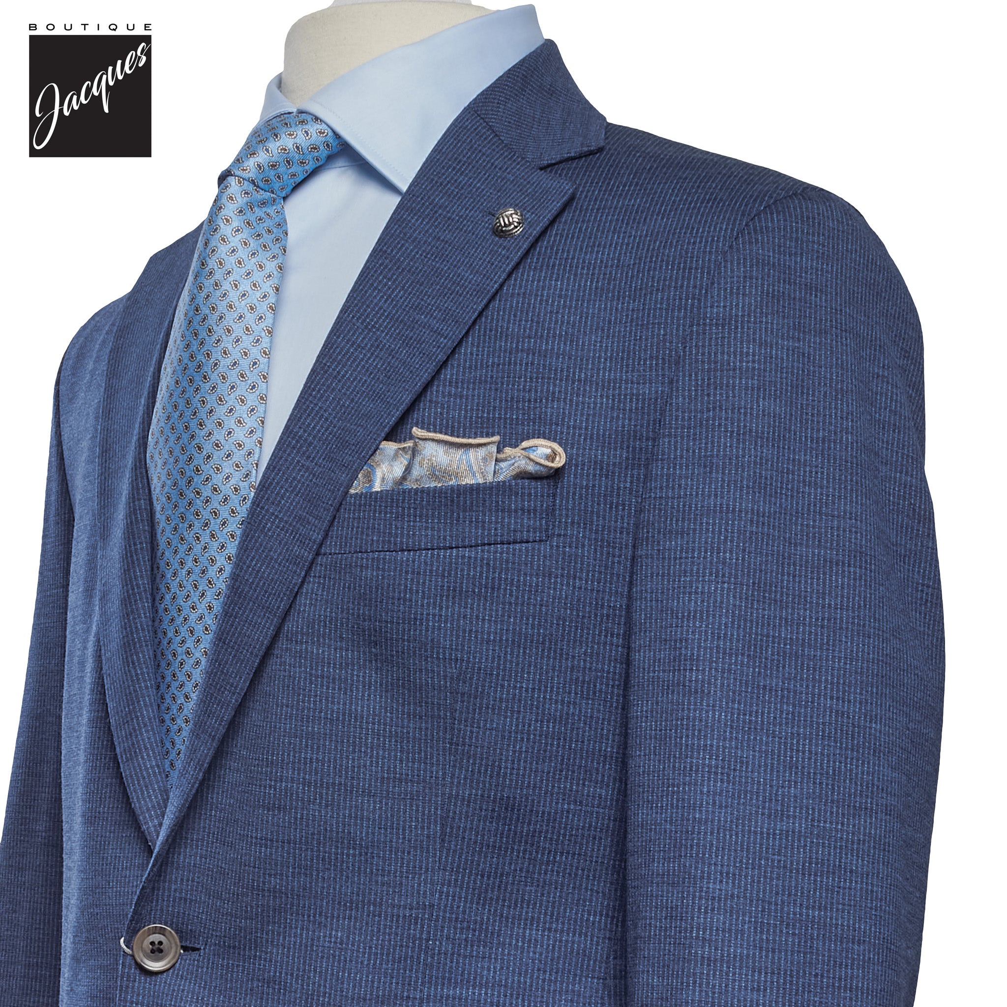 Blue Micro-Stripe Hartford Knit Suit - Jack Victor
