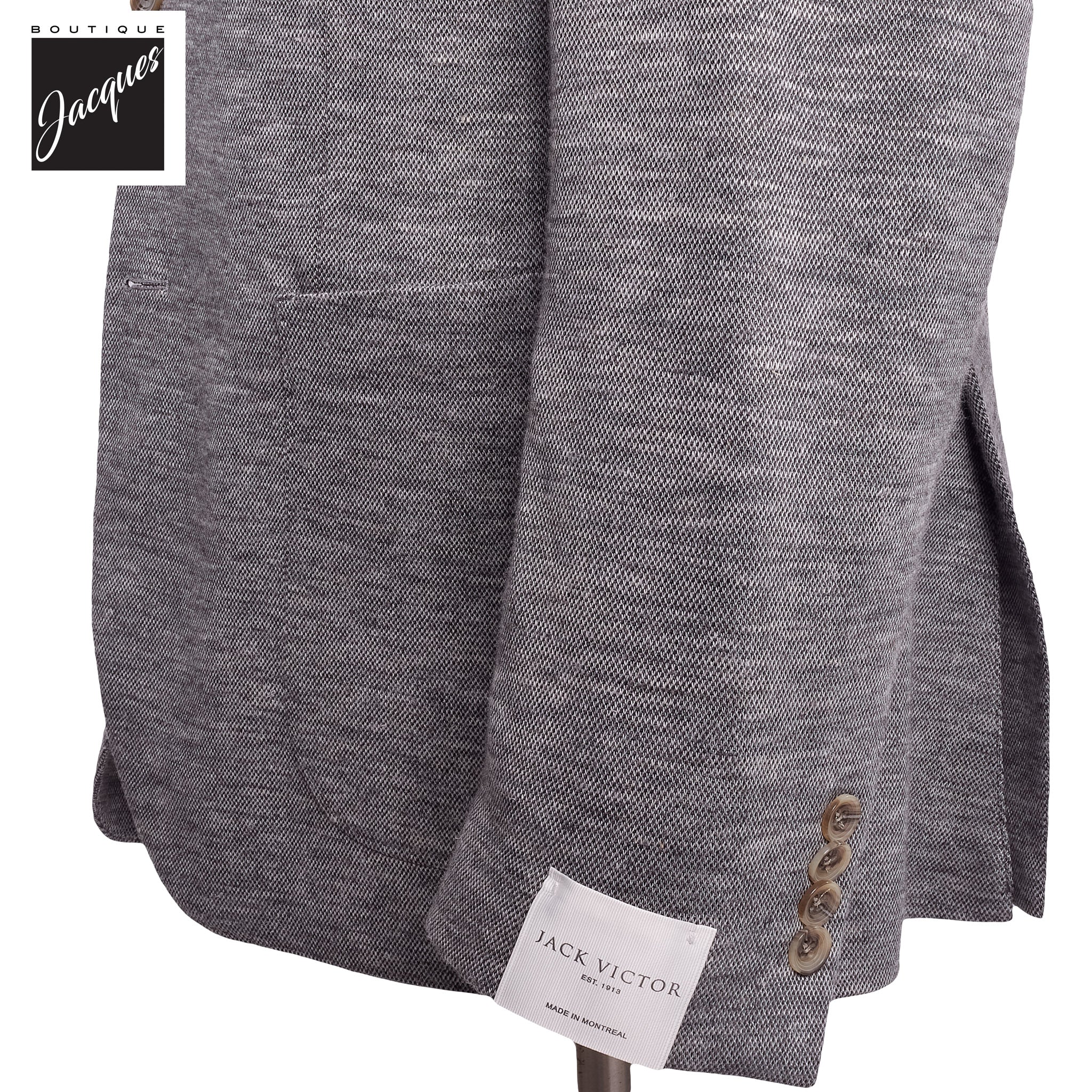 Gray Melange Wool/Silk/Linen Hartford Contemporary Fit Sport Jacket - Jack Victor