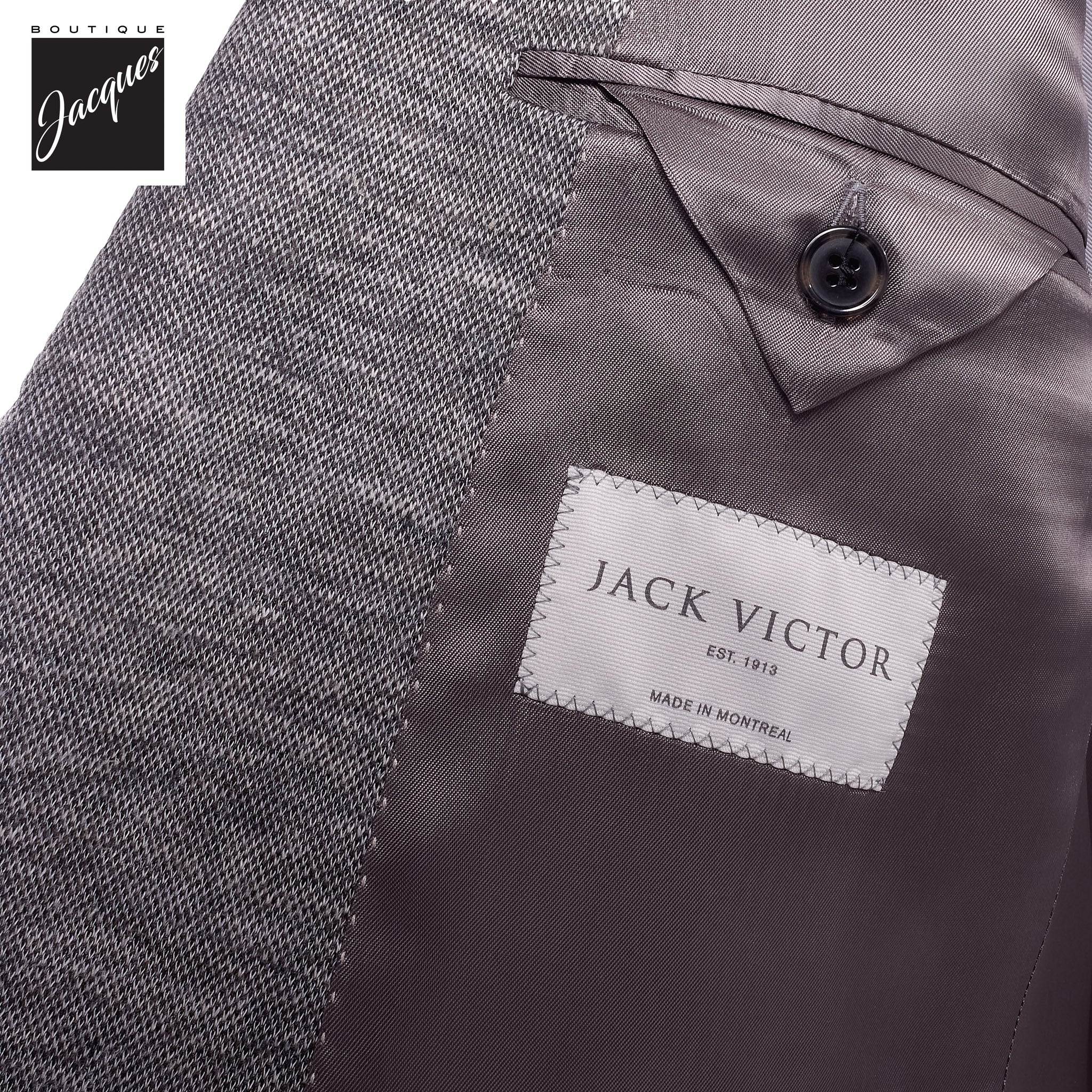 Gray Melange Wool/Silk/Linen Hartford Contemporary Fit Sport Jacket - Jack Victor