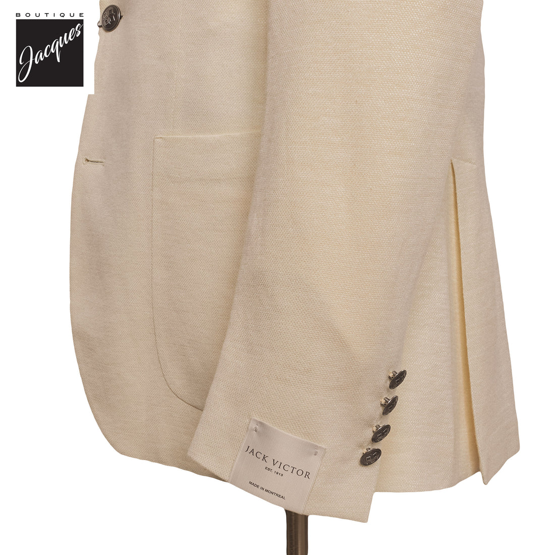 White Linen/Wool/Silk Knit Hartford Contemporary Fit Sport Jacket - Jack Victor