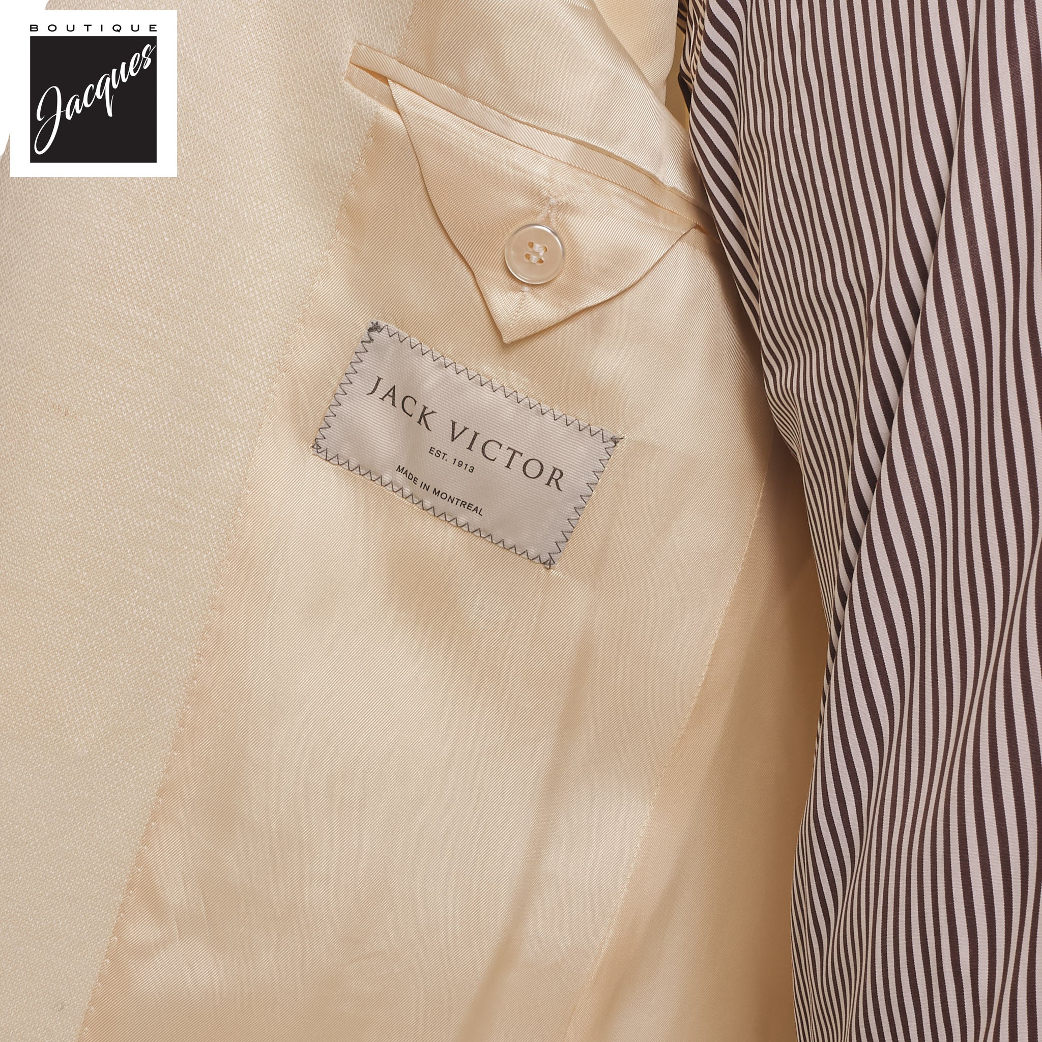 White Linen/Wool/Silk Knit Hartford Contemporary Fit Sport Jacket - Jack Victor