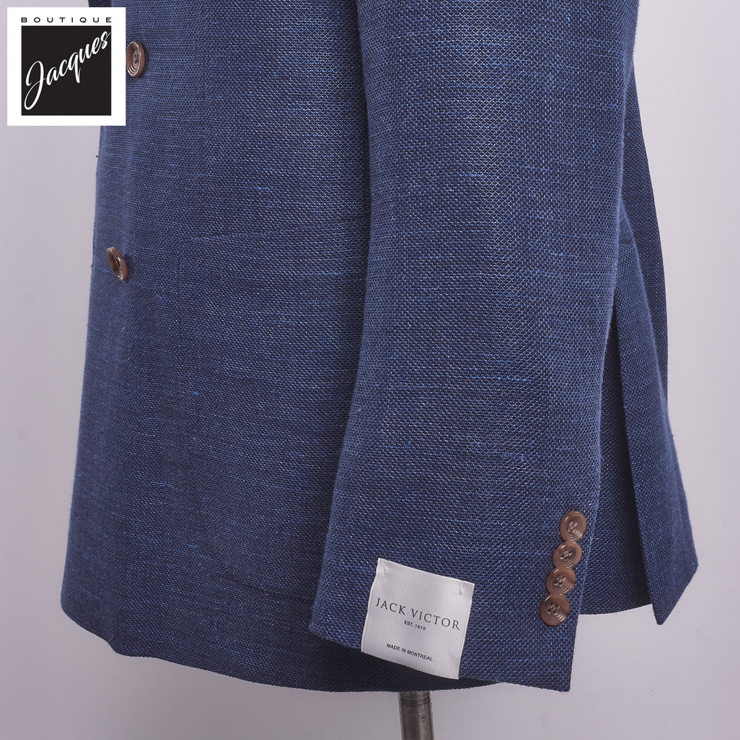 Mid Blue Honeycomb Hill Contemporary Fit Double-Breasted Sport Jacket - Jack Victor