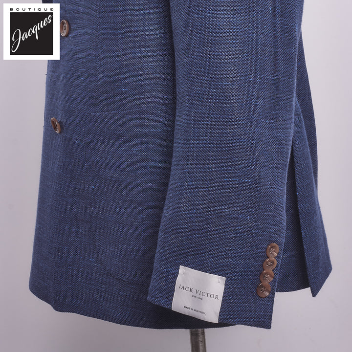 Mid Blue Honeycomb Hill Contemporary Fit Double-Breasted Sport Jacket - Jack Victor