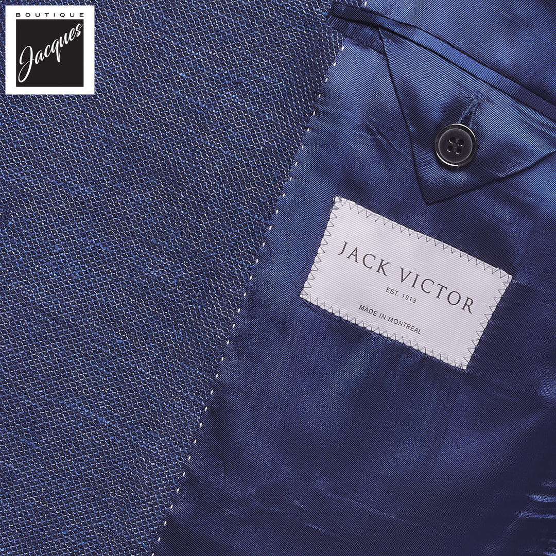 Mid Blue Honeycomb Hill Contemporary Fit Double-Breasted Sport Jacket - Jack Victor