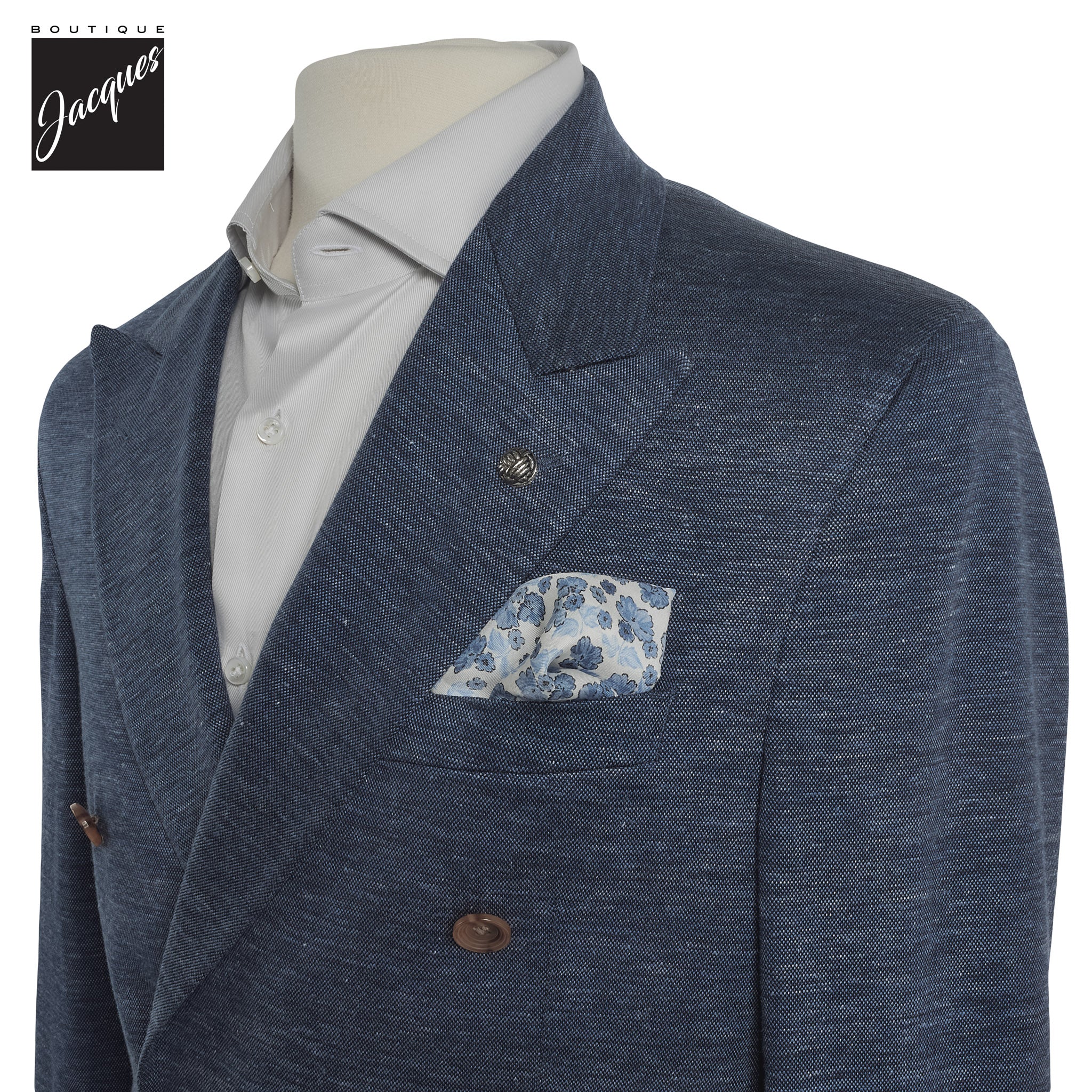 Blue Comfortwear Hill Contemporary Fit Cotton-Linen Sport Jacket - Jack Victor