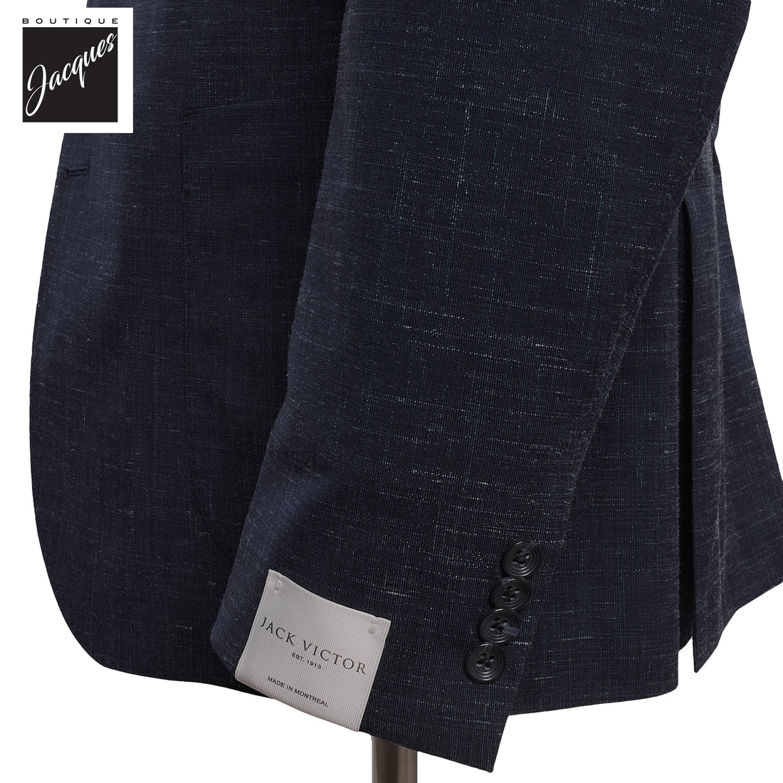 Blue Melange Neat Ivan Contemporary Fit Unconstructed Wool-Linen Suit - Jack Victor
