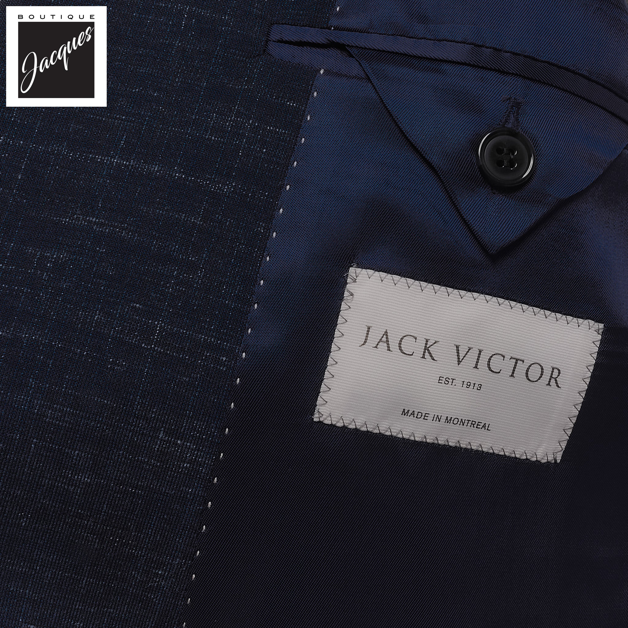 Blue Melange Neat Ivan Contemporary Fit Unconstructed Wool-Linen Suit - Jack Victor