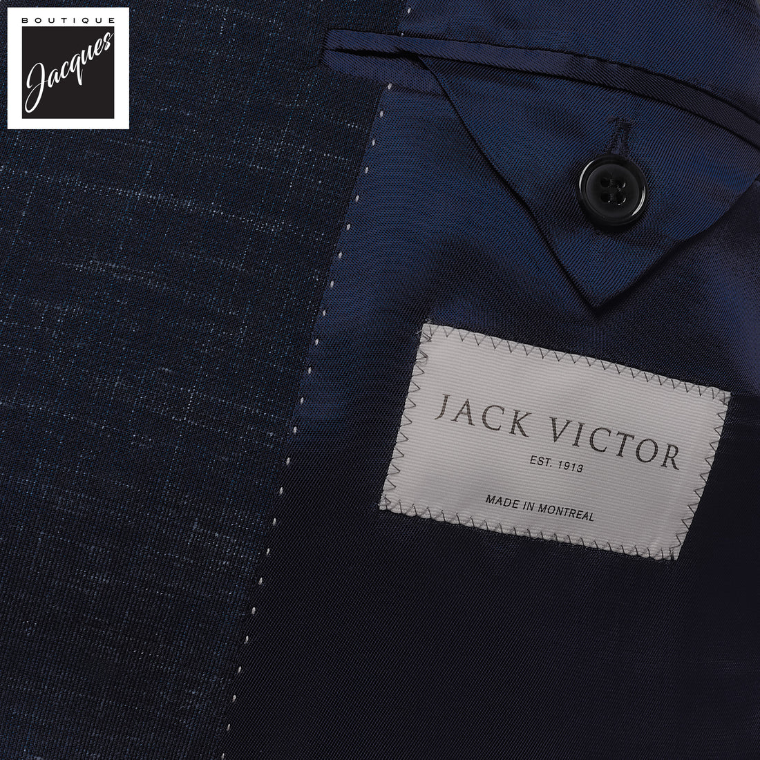 Blue Melange Neat Ivan Contemporary Fit Unconstructed Wool-Linen Suit - Jack Victor