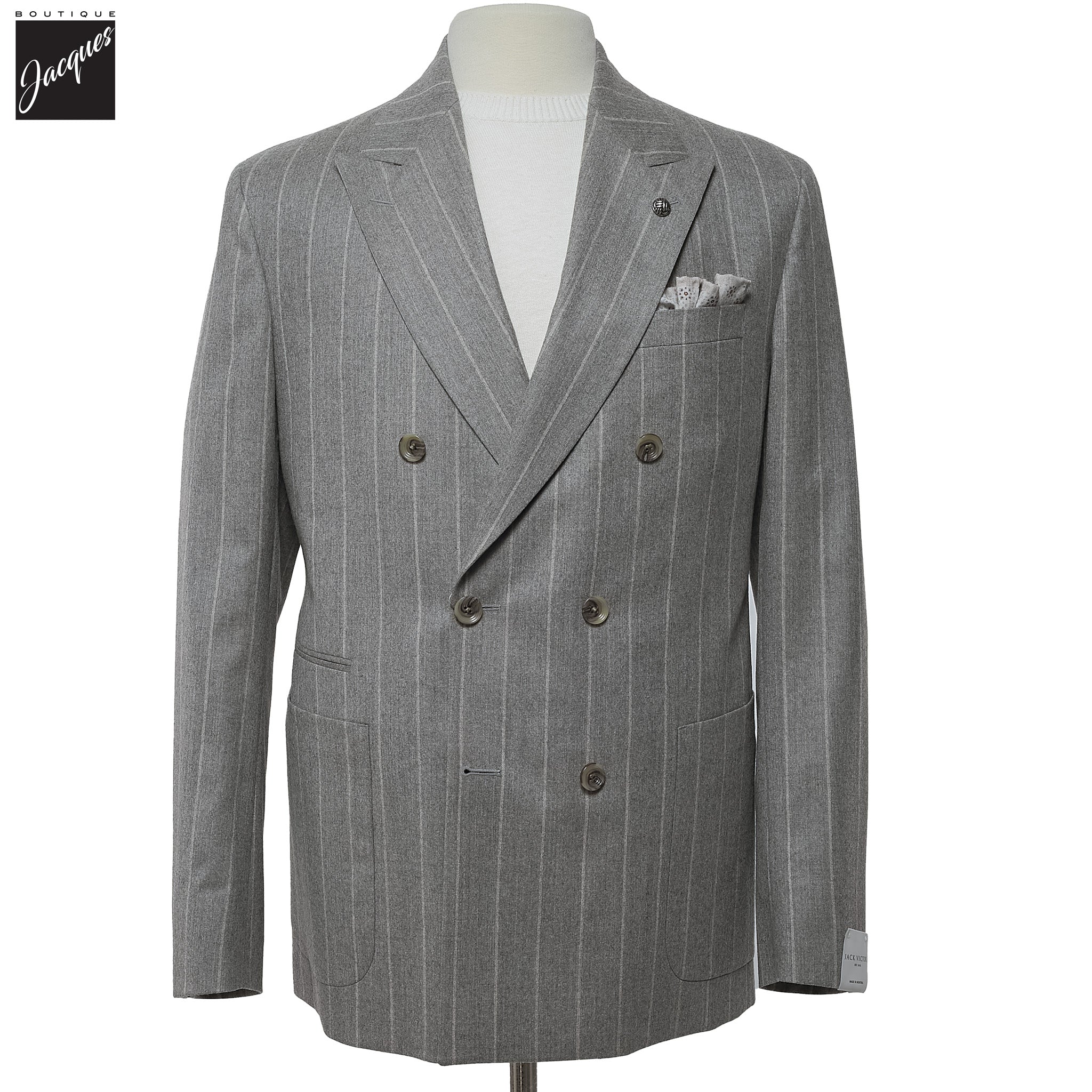 Gray Chalk Stripe Ian Contemporary Fit Unconstructed Suit - Jack Victor