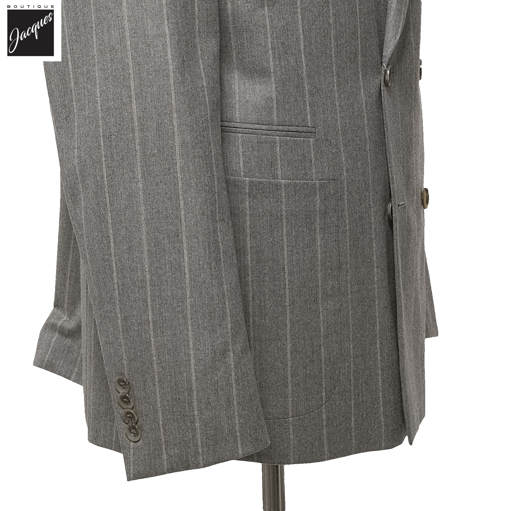 Gray Chalk Stripe Ian Contemporary Fit Unconstructed Suit - Jack Victor