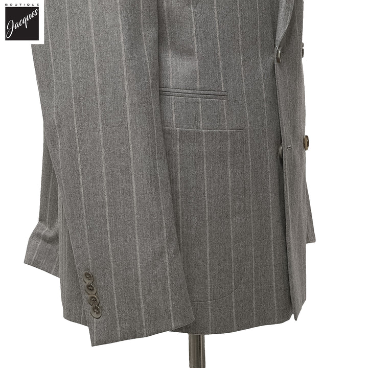 Gray Chalk Stripe Ian Contemporary Fit Unconstructed Suit - Jack Victor