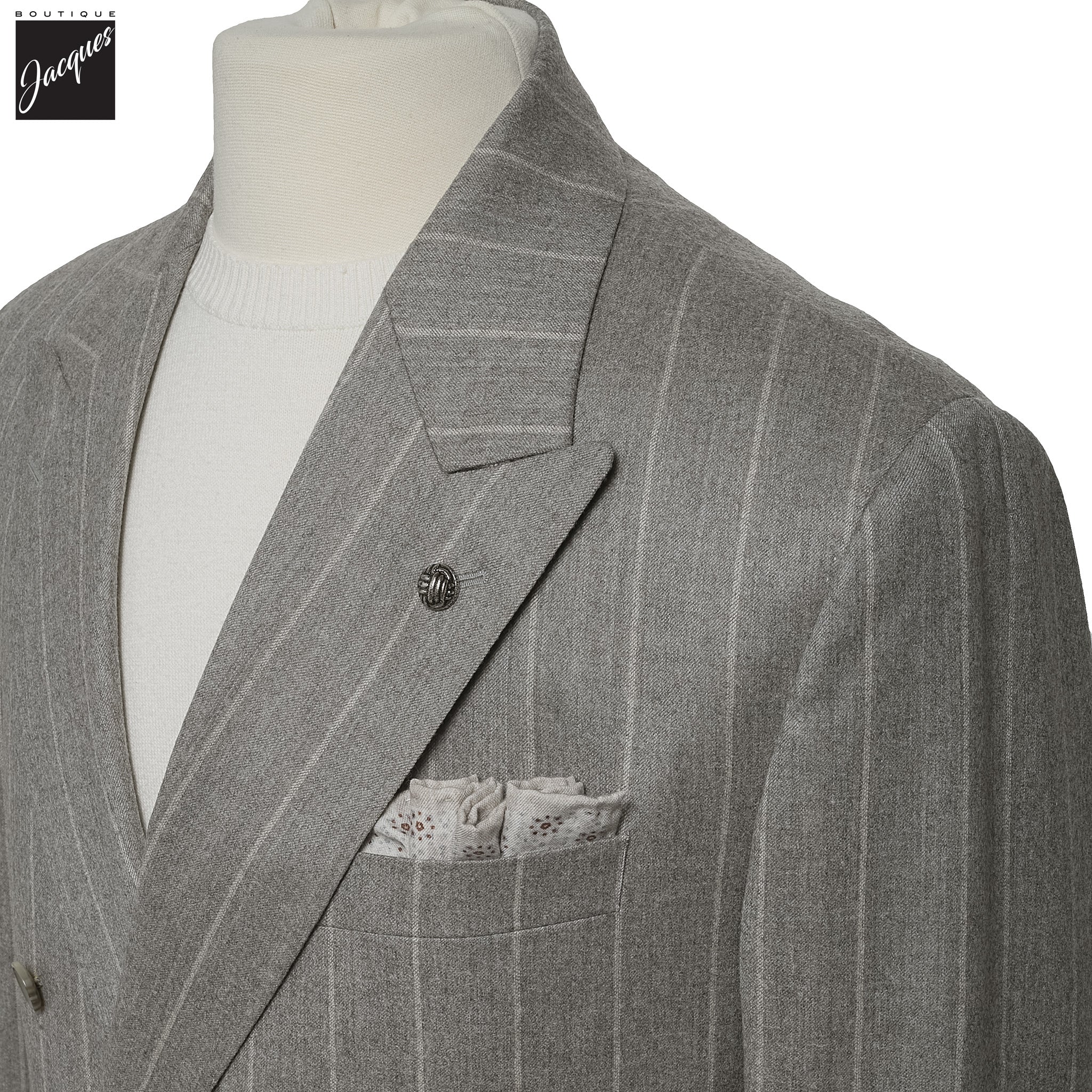Gray Chalk Stripe Ian Contemporary Fit Unconstructed Suit - Jack Victor