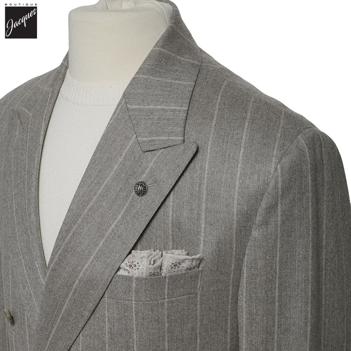 Gray Chalk Stripe Ian Contemporary Fit Unconstructed Suit - Jack Victor