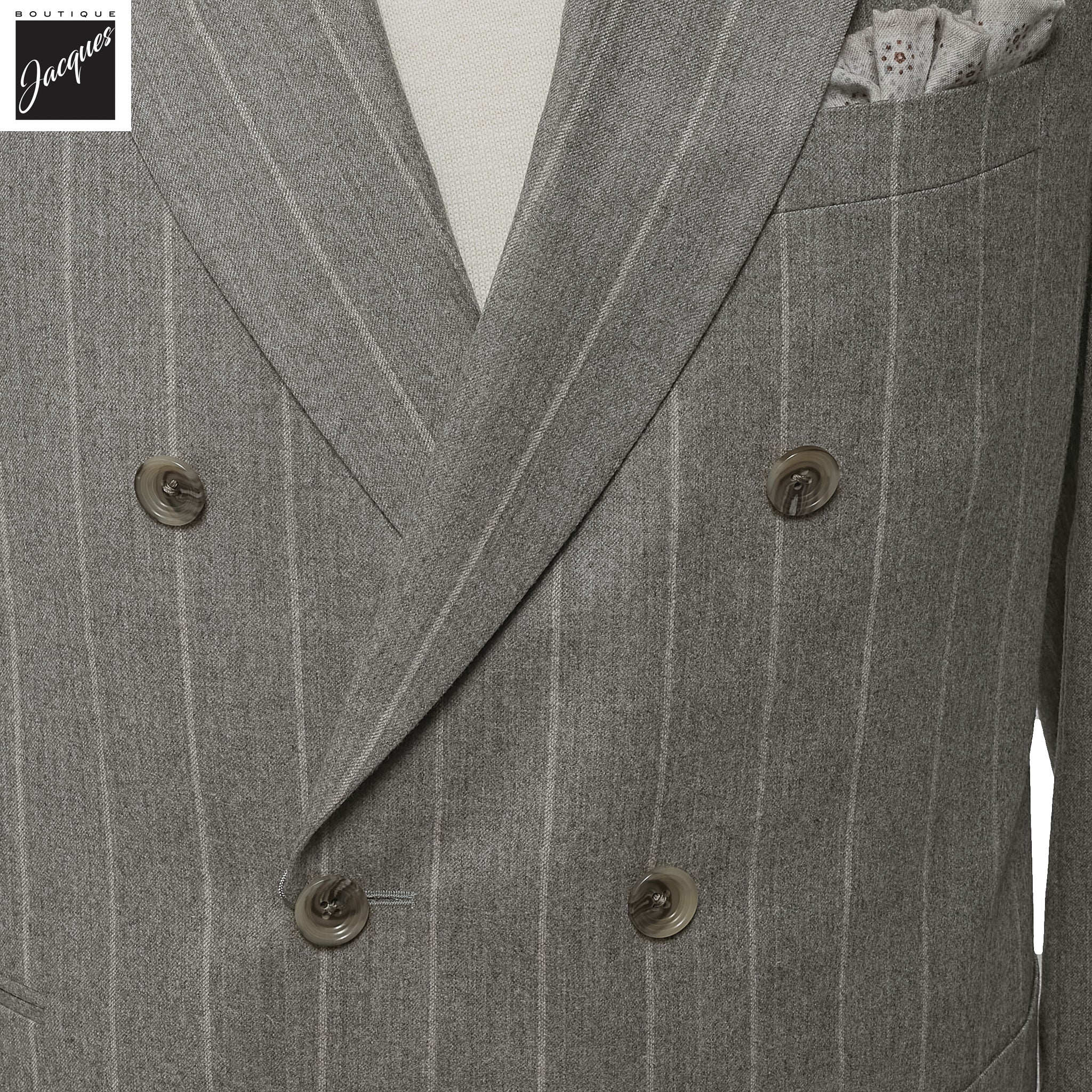 Gray Chalk Stripe Ian Contemporary Fit Unconstructed Suit - Jack Victor