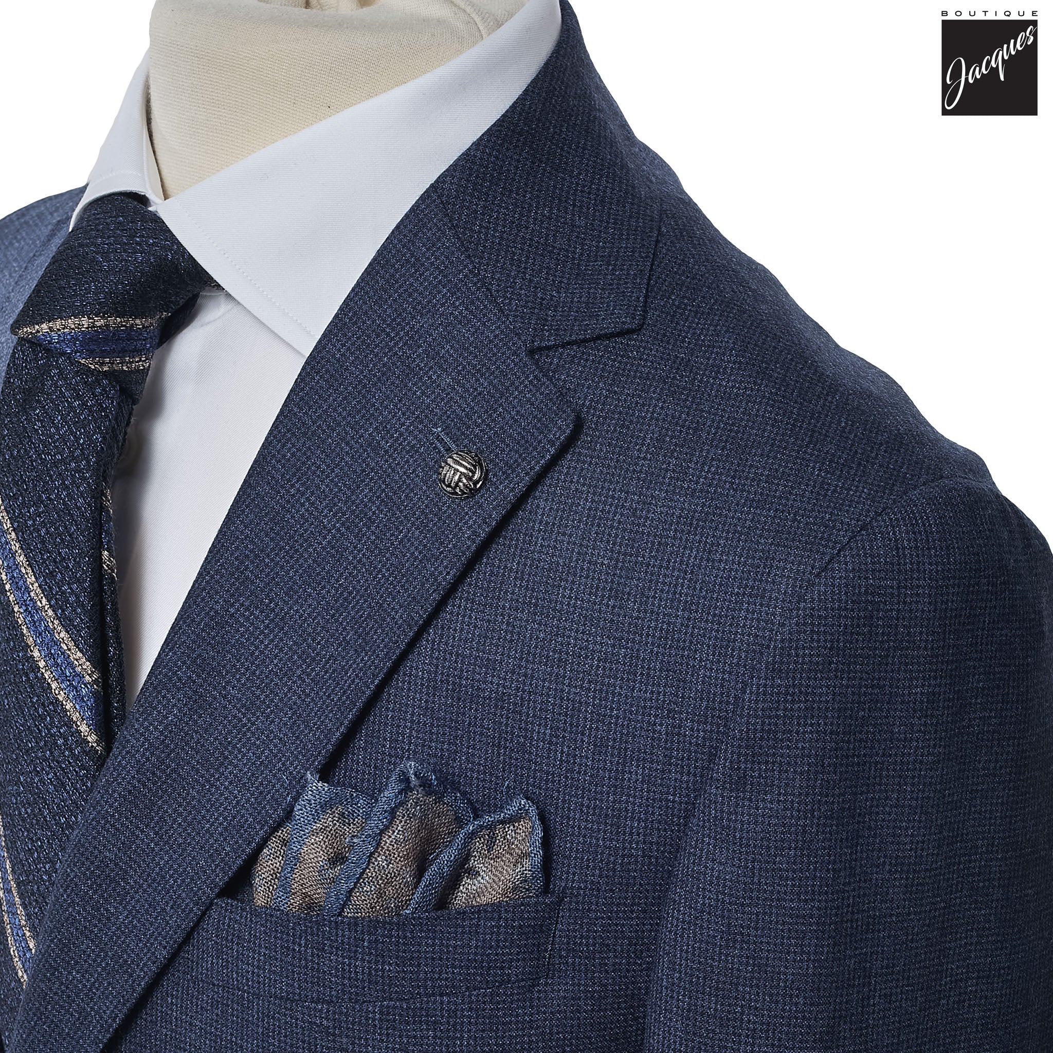 Blue Wool Cashmere Unconstructed Irving Contemporary Fit Wool Suit - Jack Victor