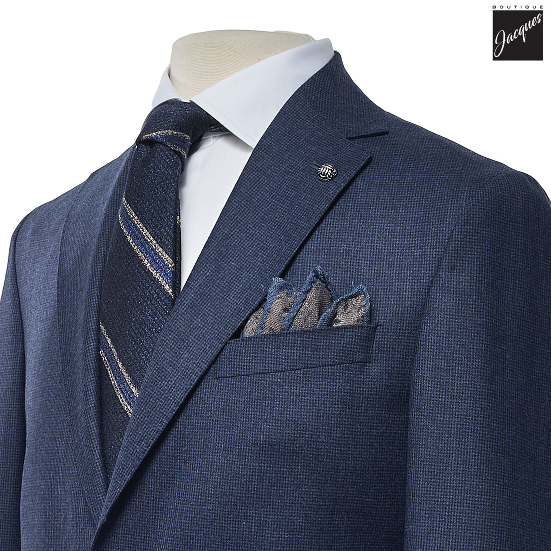 Blue Wool Cashmere Unconstructed Irving Contemporary Fit Wool Suit - Jack Victor