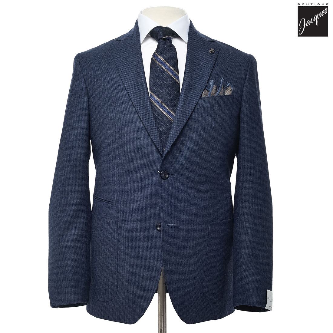 Blue Wool Cashmere Unconstructed Irving Contemporary Fit Wool Suit - Jack Victor