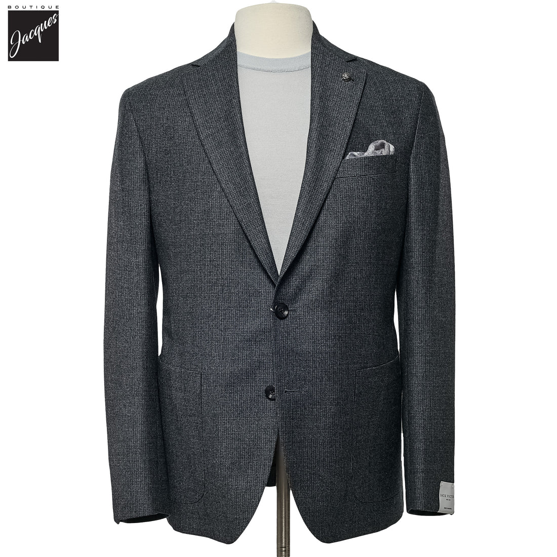 Charcoal Neat Wool Unconstructed Irving Contemporary Fit Wool Suit - Jack Victor