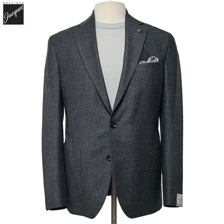 Charcoal Neat Wool Unconstructed Irving Contemporary Fit Wool Suit - Jack Victor