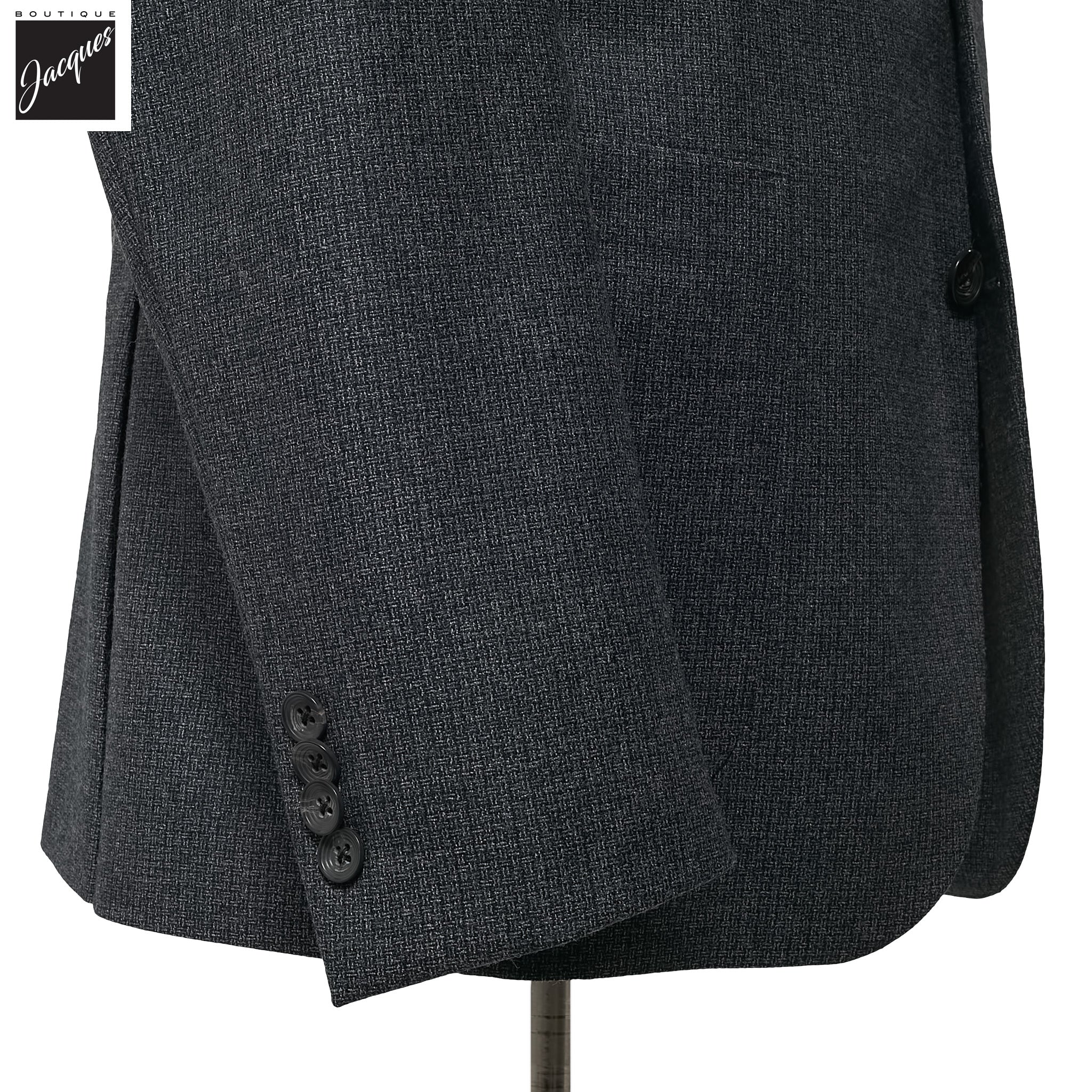 Charcoal Neat Wool Unconstructed Irving Contemporary Fit Wool Suit - Jack Victor