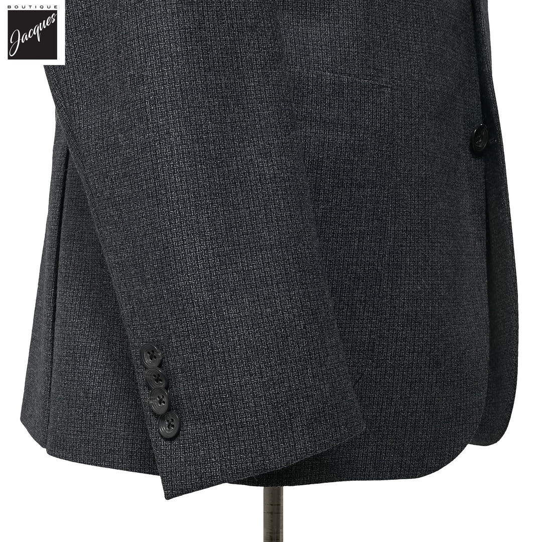 Charcoal Neat Wool Unconstructed Irving Contemporary Fit Wool Suit - Jack Victor