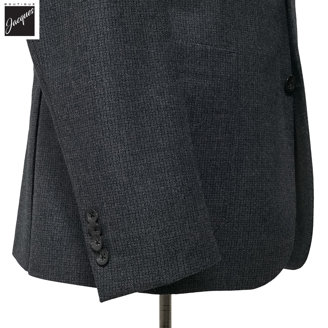Charcoal Neat Wool Unconstructed Irving Contemporary Fit Wool Suit - Jack Victor