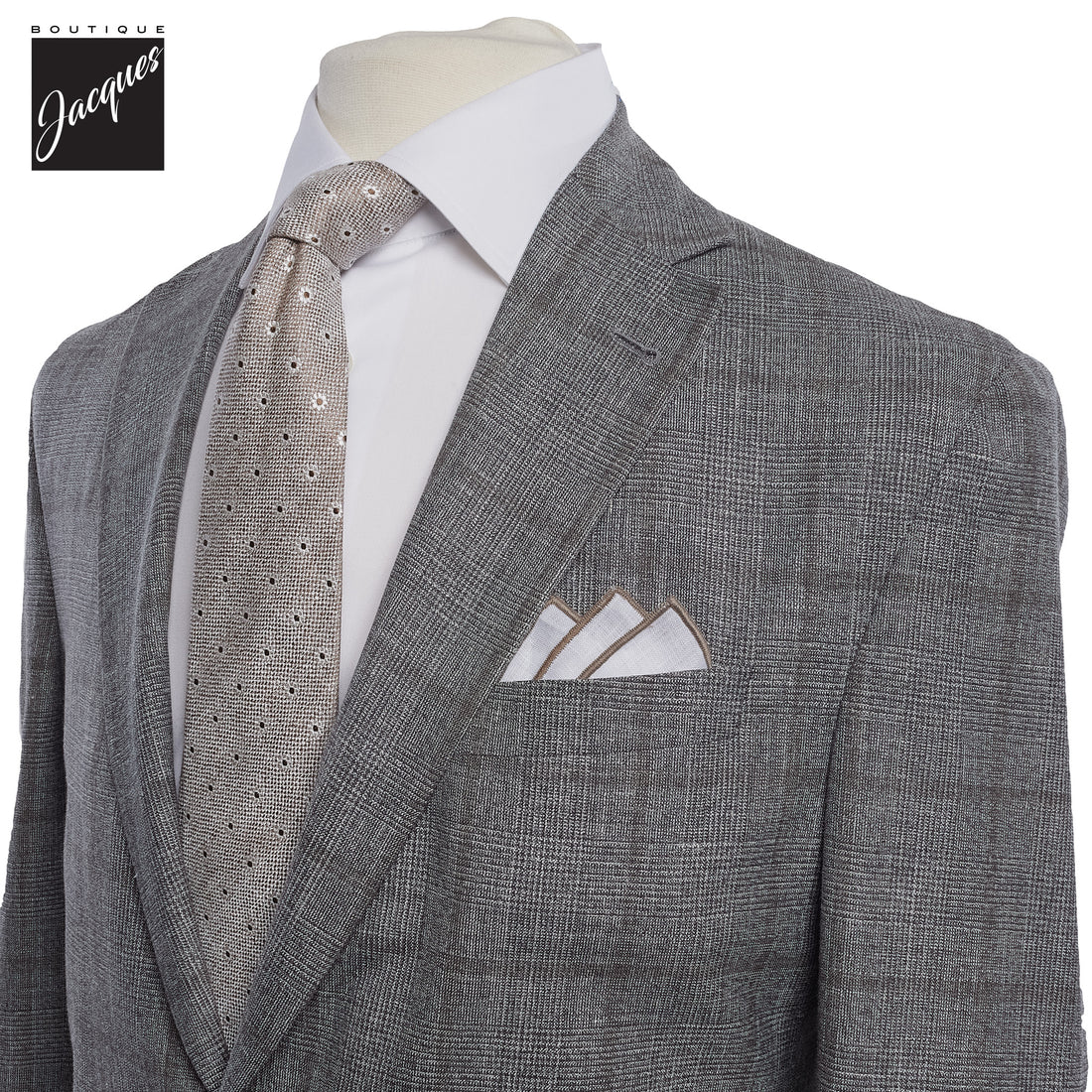 Gray Check Irving Contemporary Fit Wool Suit - Jack Victor