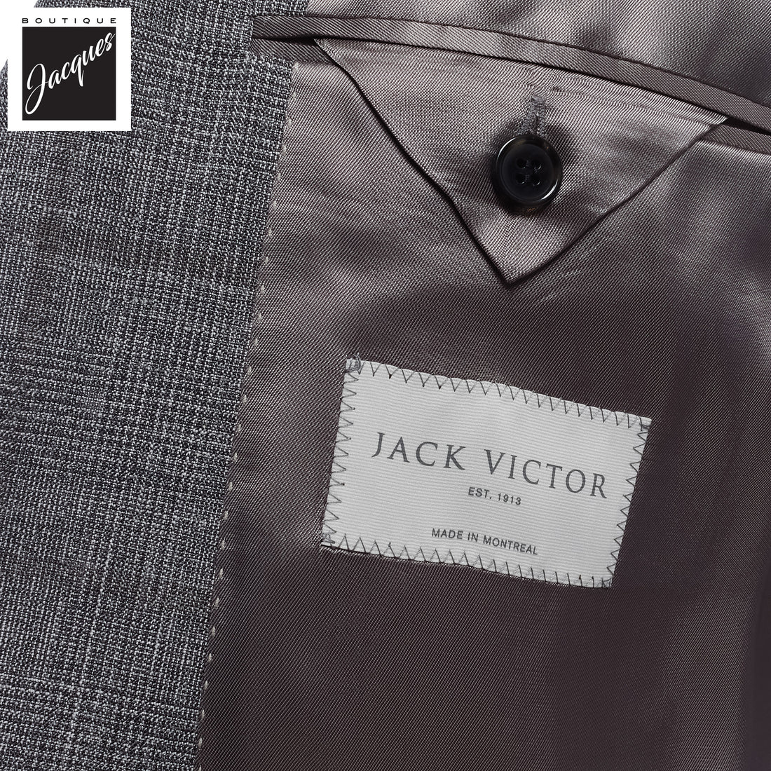 Gray Check Irving Contemporary Fit Wool Suit - Jack Victor