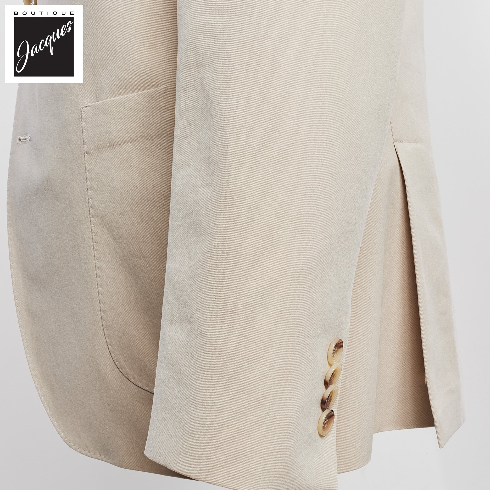 Beige Irving Cotton Cashmere Contemporary Fit Wool Suit - Jack Victor