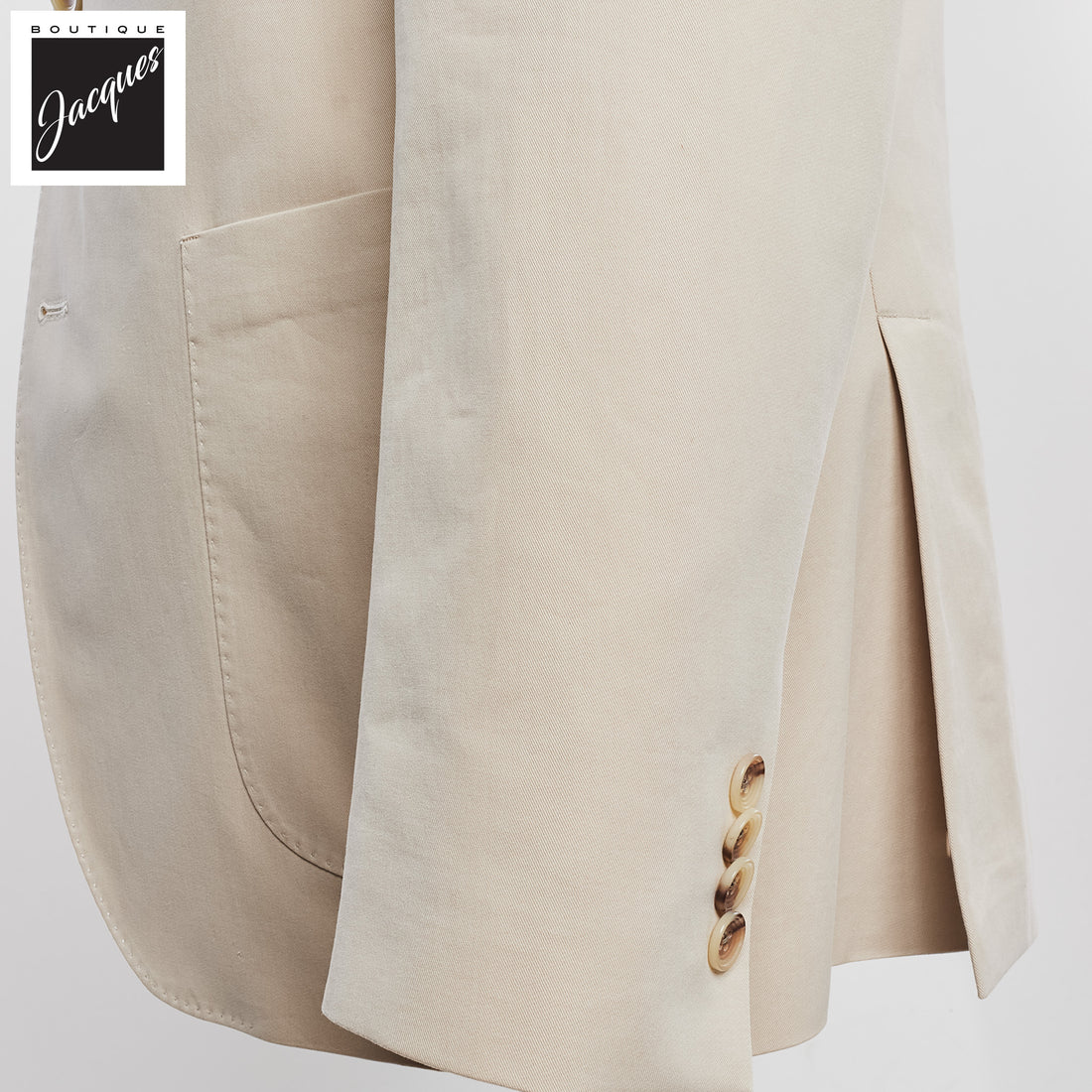 Beige Irving Cotton Cashmere Contemporary Fit Wool Suit - Jack Victor