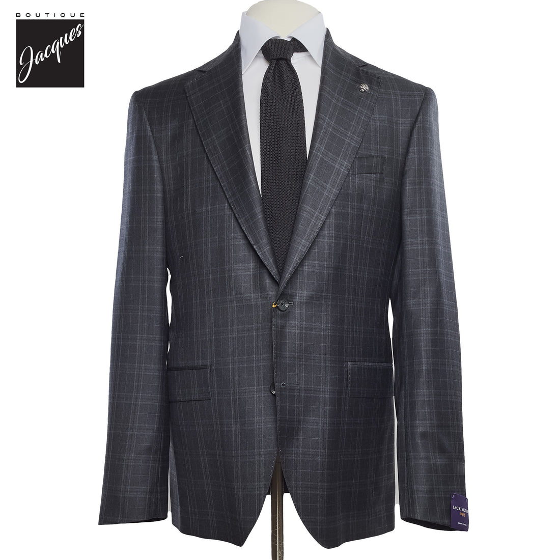 Gray Check Super 150's Wool Mason Contemporary Fit Suit - Jack Victor 1913