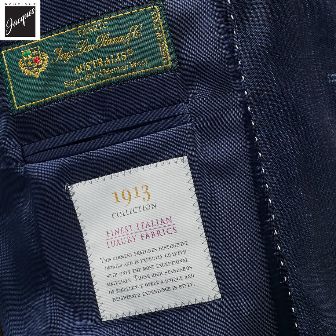 Blue Check Super 150s Merino Wool Mason Contemporary Fit Suit - Jack Victor 1913
