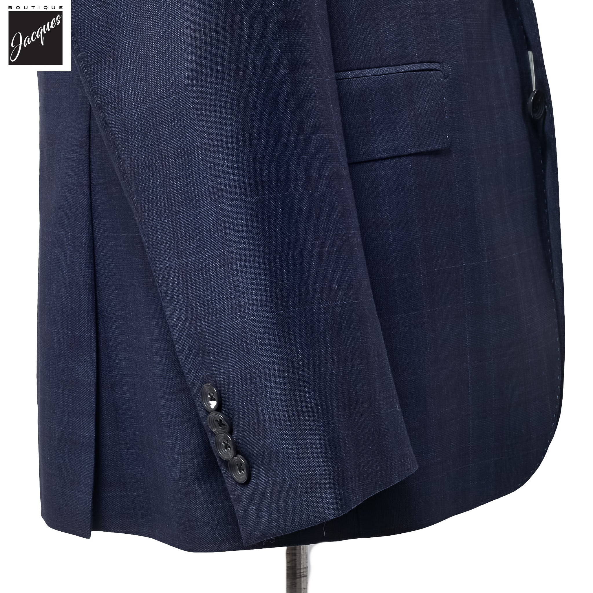 Blue Check Super 150s Merino Wool Mason Contemporary Fit Suit - Jack Victor 1913