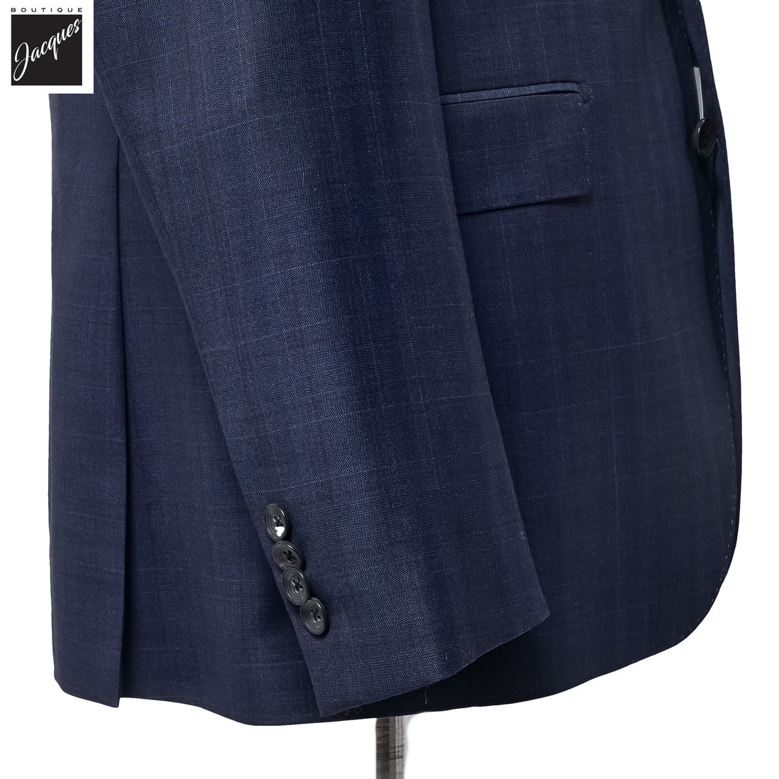 Blue Check Super 150s Merino Wool Mason Contemporary Fit Suit - Jack Victor 1913