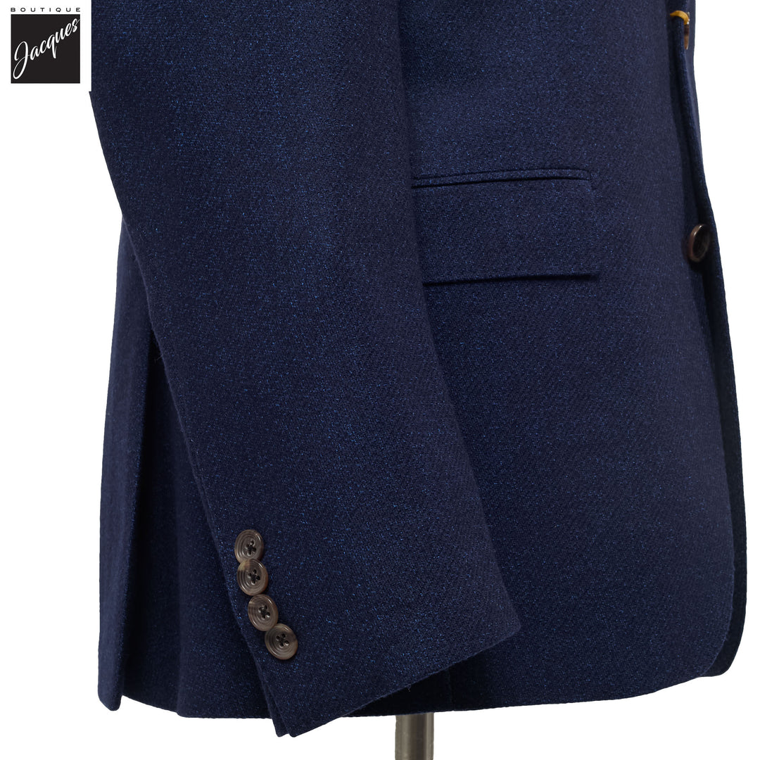 Blue Melange Mcallen Contemporary Fit Wool Sport Coat - Jack Victor