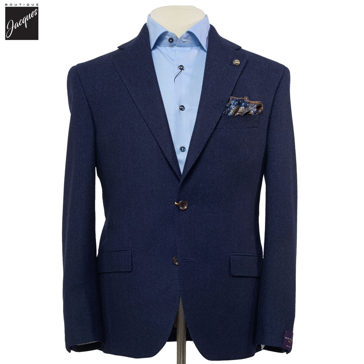 Blue Melange Mcallen Contemporary Fit Wool Sport Coat - Jack Victor
