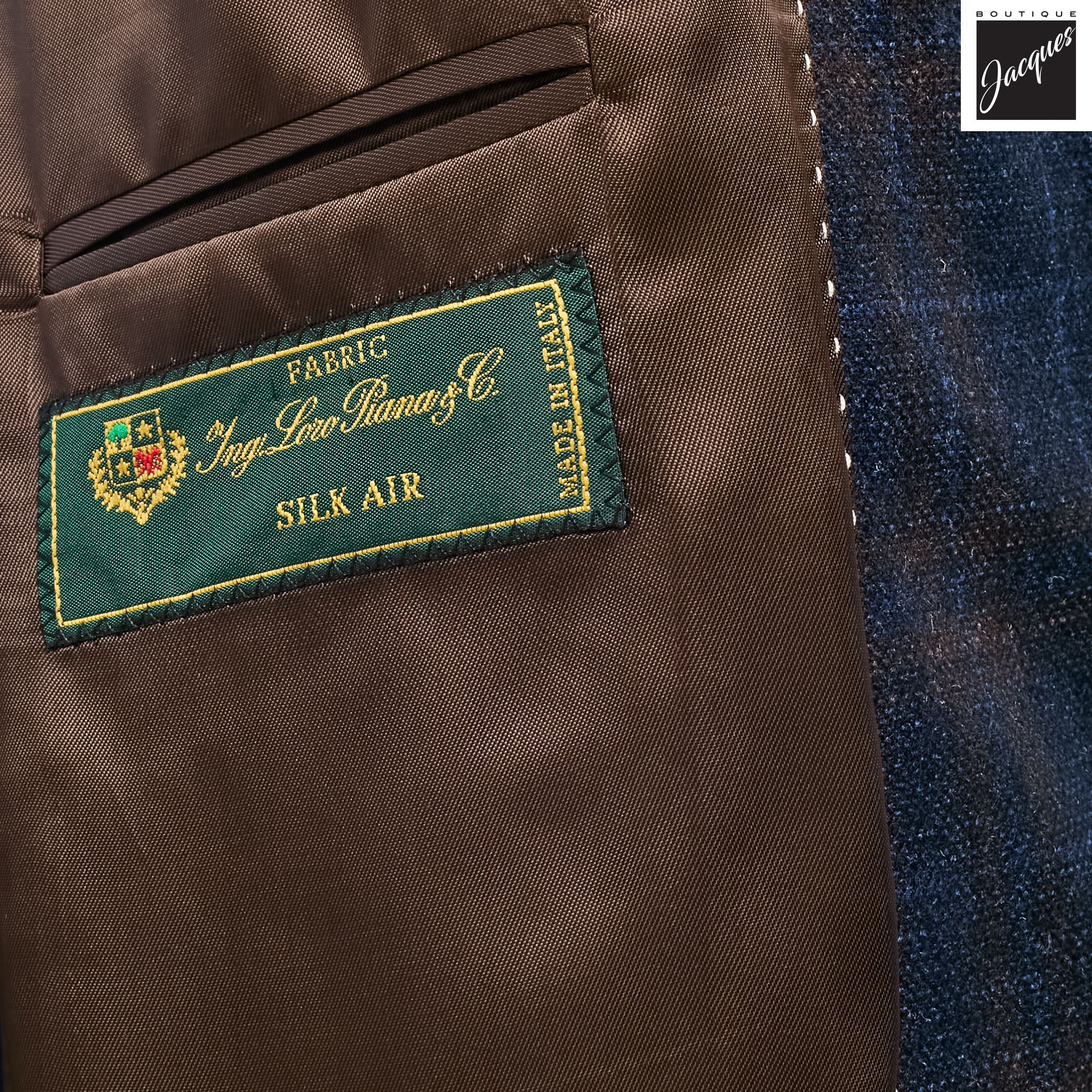 Navy & Brown Check Loro Piana Wool/Silk/Cashmere Sport Jacket - Jack Victor