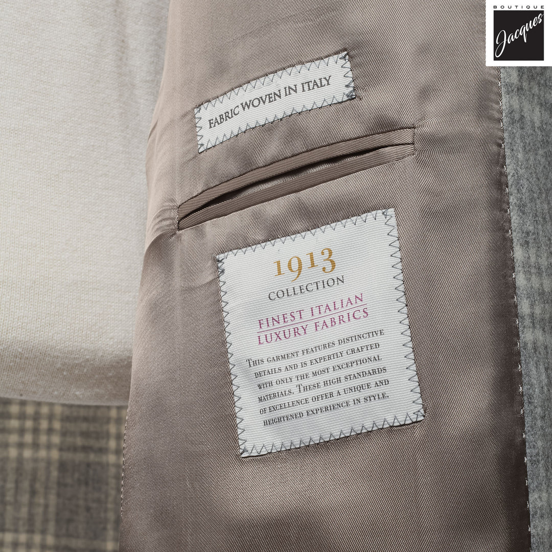 Light Gray Check McAllen Contemporary Fit Alpaca/Wool Sport Jacket - Jack Victor