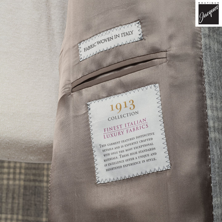 Light Gray Check McAllen Contemporary Fit Alpaca/Wool Sport Jacket - Jack Victor