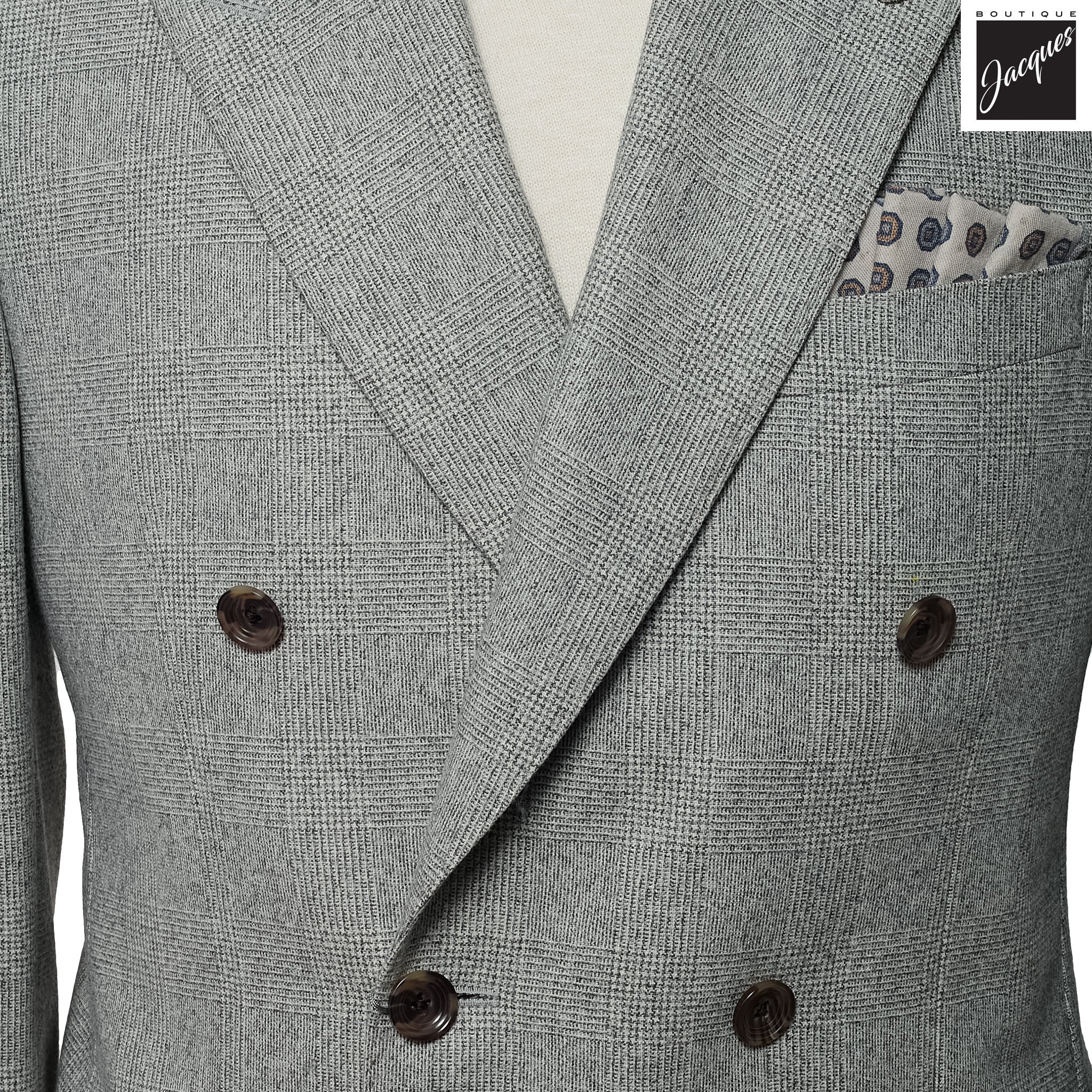 Gray Prince of Wales Merlin Super 180s Contemporary Fit Suit - Jack Victor 1913