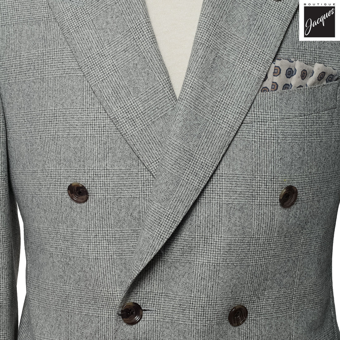 Gray Prince of Wales Merlin Super 180s Contemporary Fit Suit - Jack Victor 1913