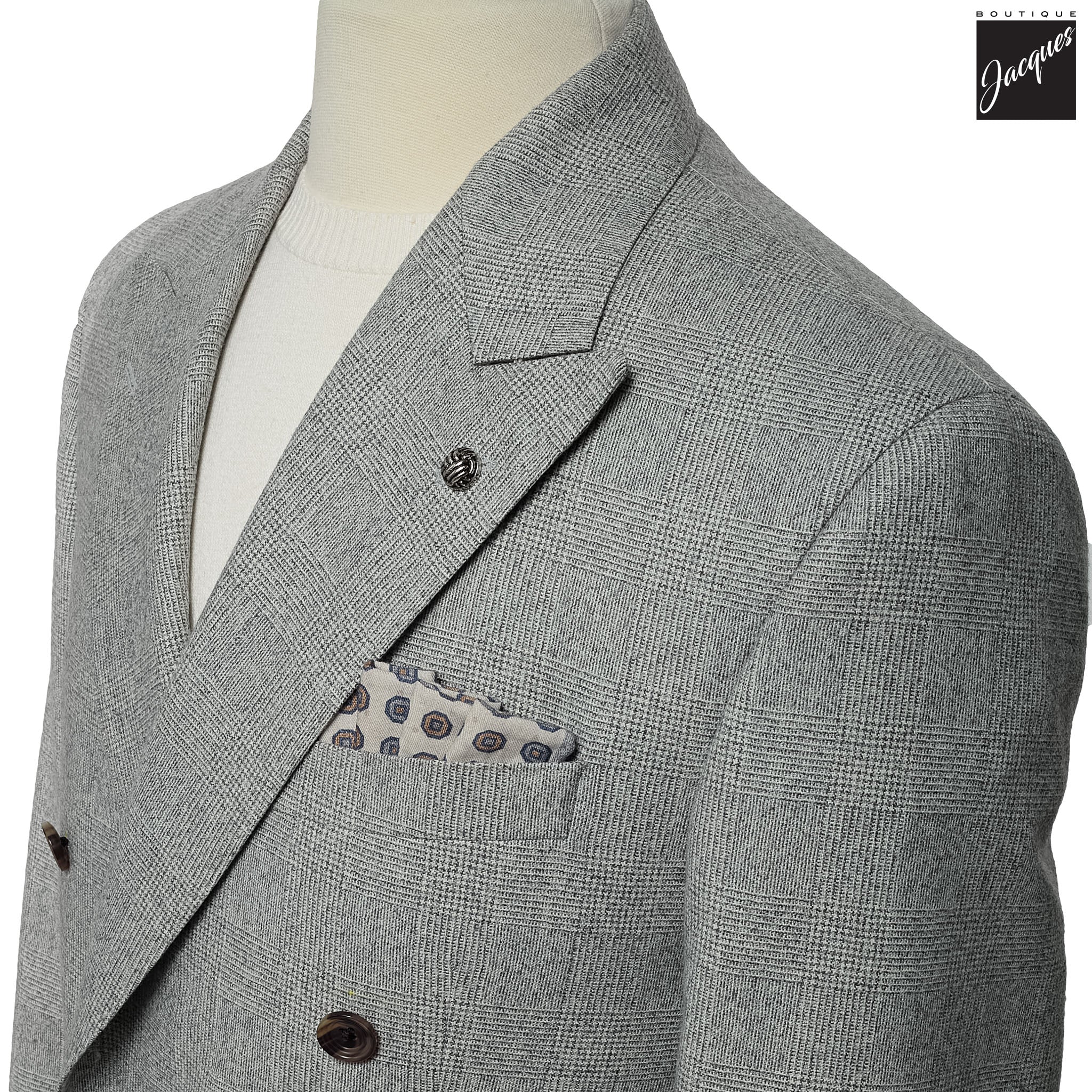 Gray Prince of Wales Merlin Super 180s Contemporary Fit Suit - Jack Victor 1913
