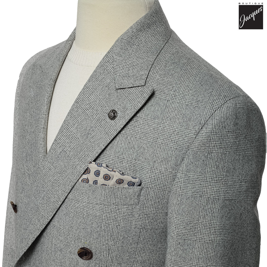 Gray Prince of Wales Merlin Super 180s Contemporary Fit Suit - Jack Victor 1913