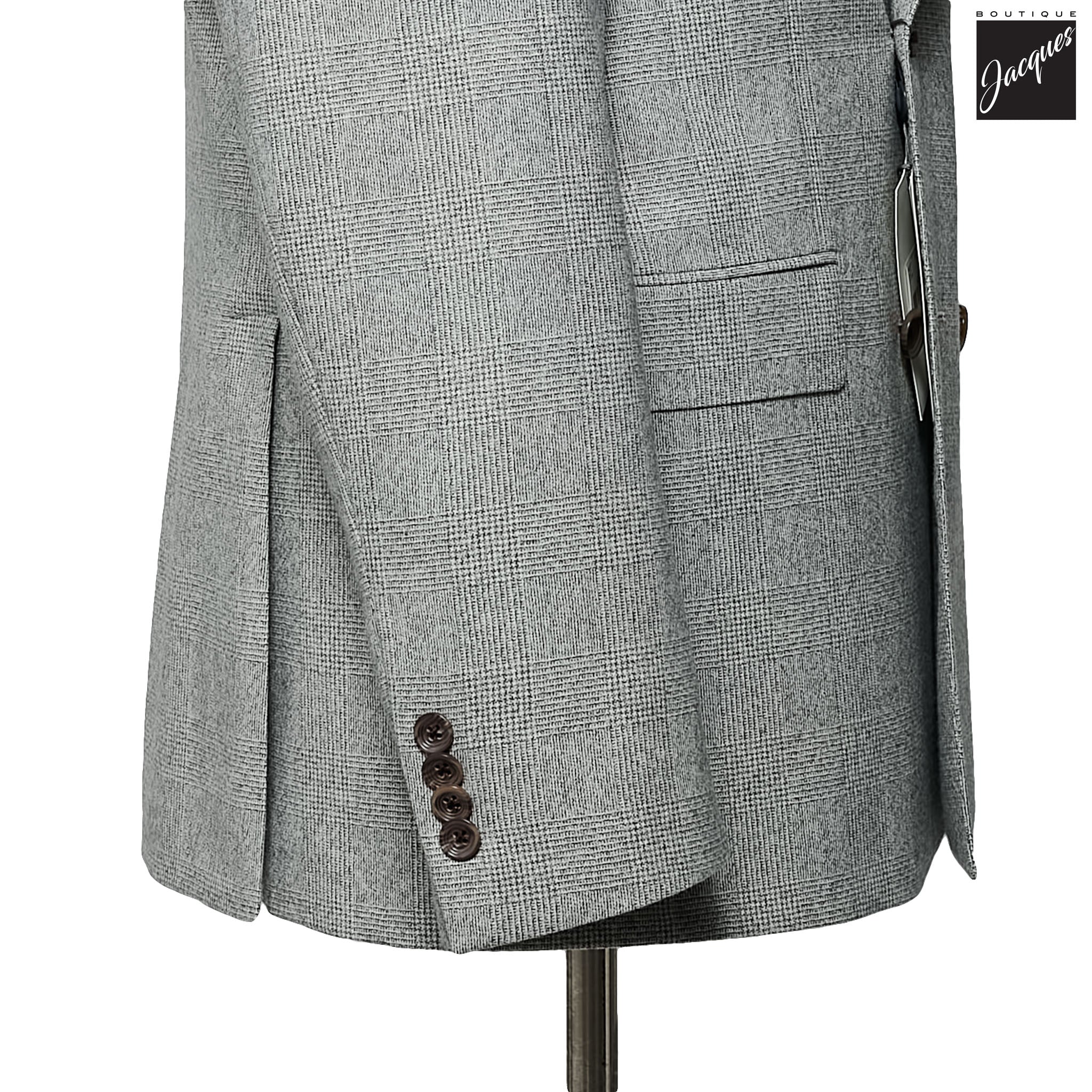 Gray Prince of Wales Merlin Super 180s Contemporary Fit Suit - Jack Victor 1913