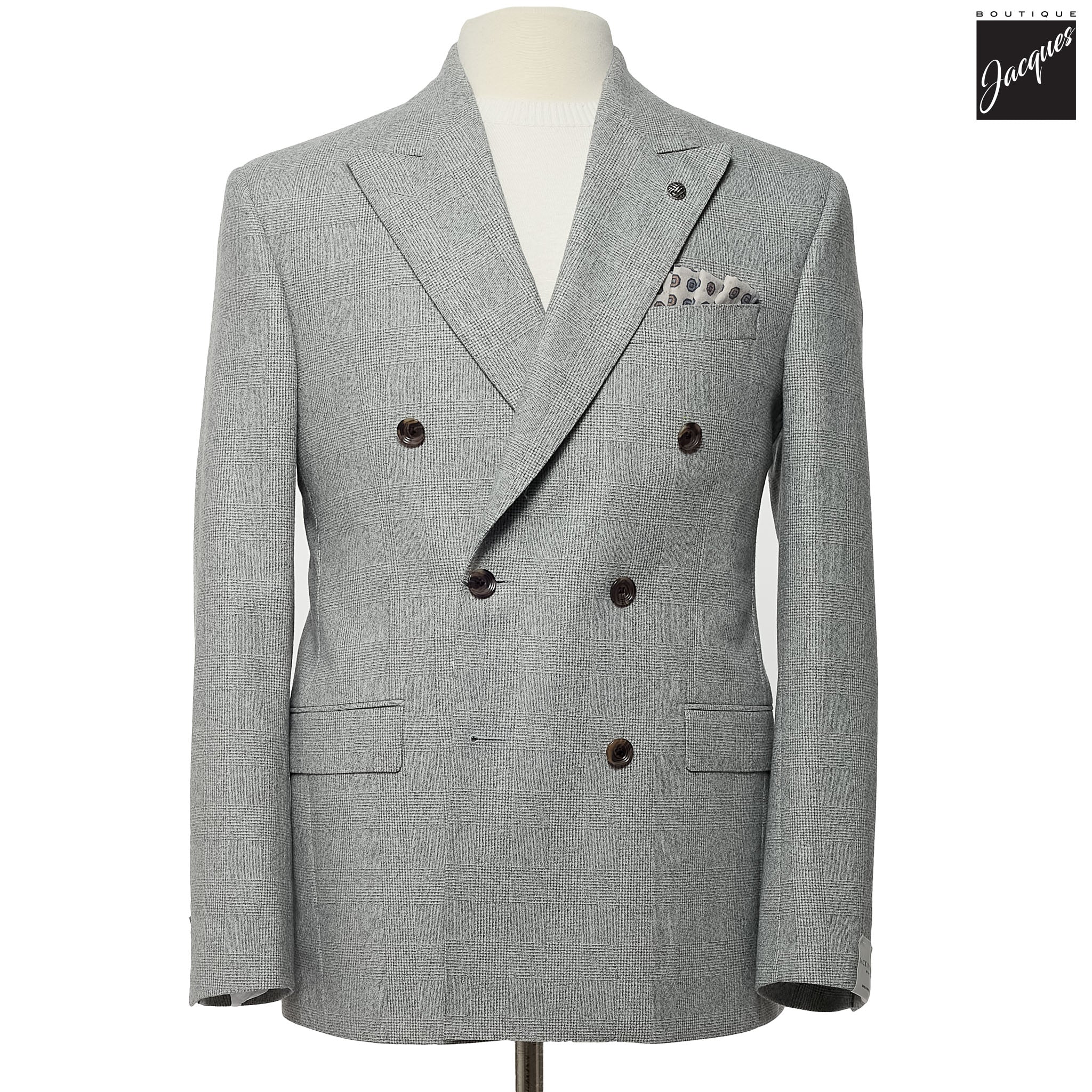 Gray Prince of Wales Merlin Super 180s Contemporary Fit Suit - Jack Victor 1913