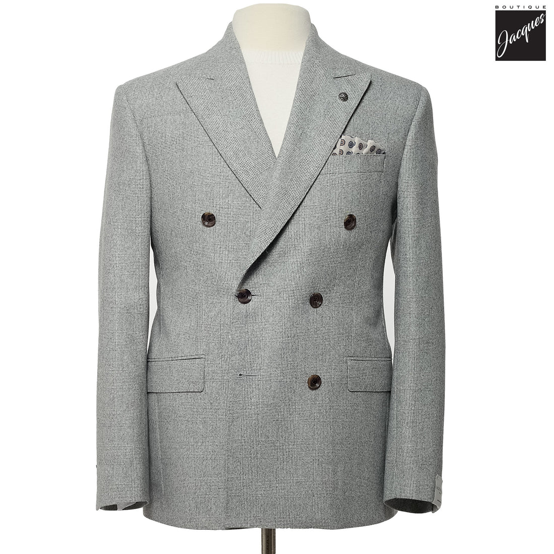 Gray Prince of Wales Merlin Super 180s Contemporary Fit Suit - Jack Victor 1913