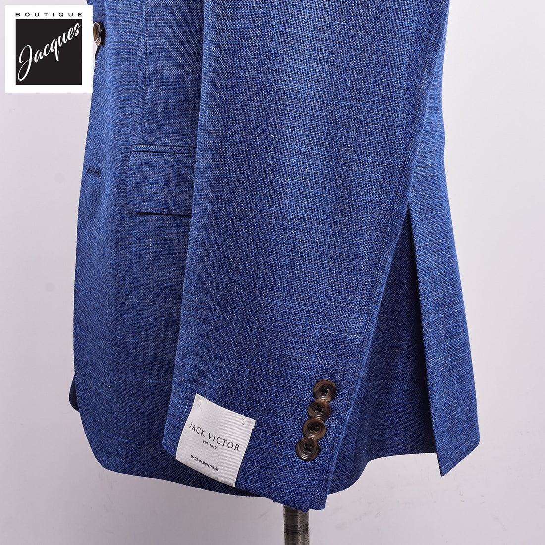 Royal Blue Melange Wool/Silk/Linen Midland Contemporary Fit Sport Jacket - Jack Victor